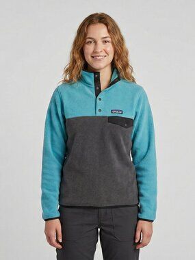 Patagonia Color Block Lightweight Synchilla Snap-T Fleece Pullover
